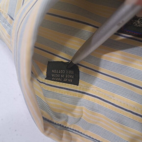 Timberland yellow blue men lg button down short sleeve - Picture 6 of 14